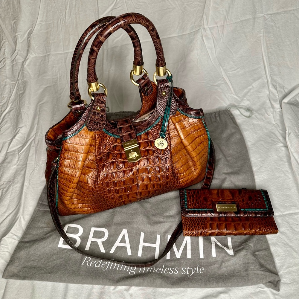 Brahmin Latch Key Purse & Matching Wallet